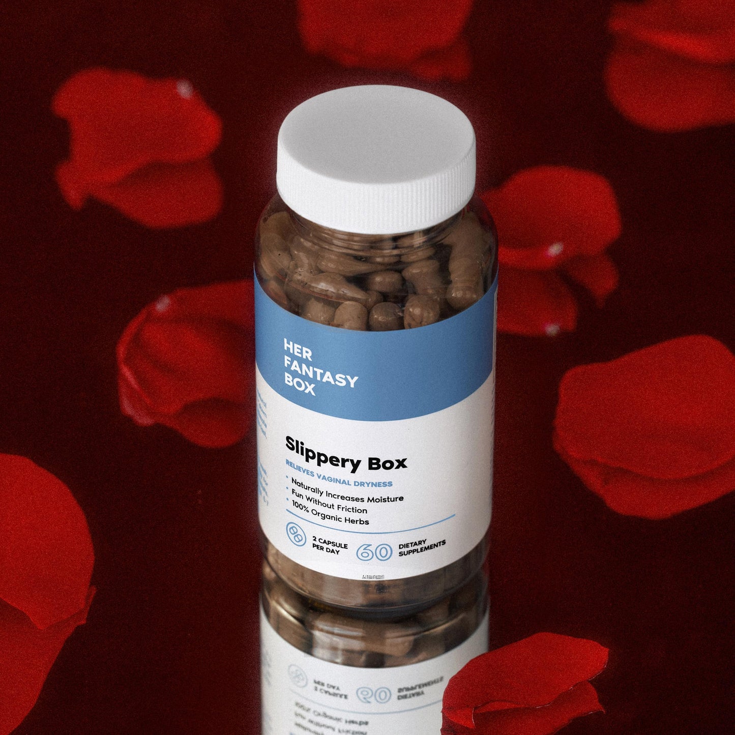 Her Fantasy Box | Slippery Box | Fast-Acting Slippery Elm Capsules for Feminine Wellness & Intimate Moisture Support – 60 Vegan Capsules