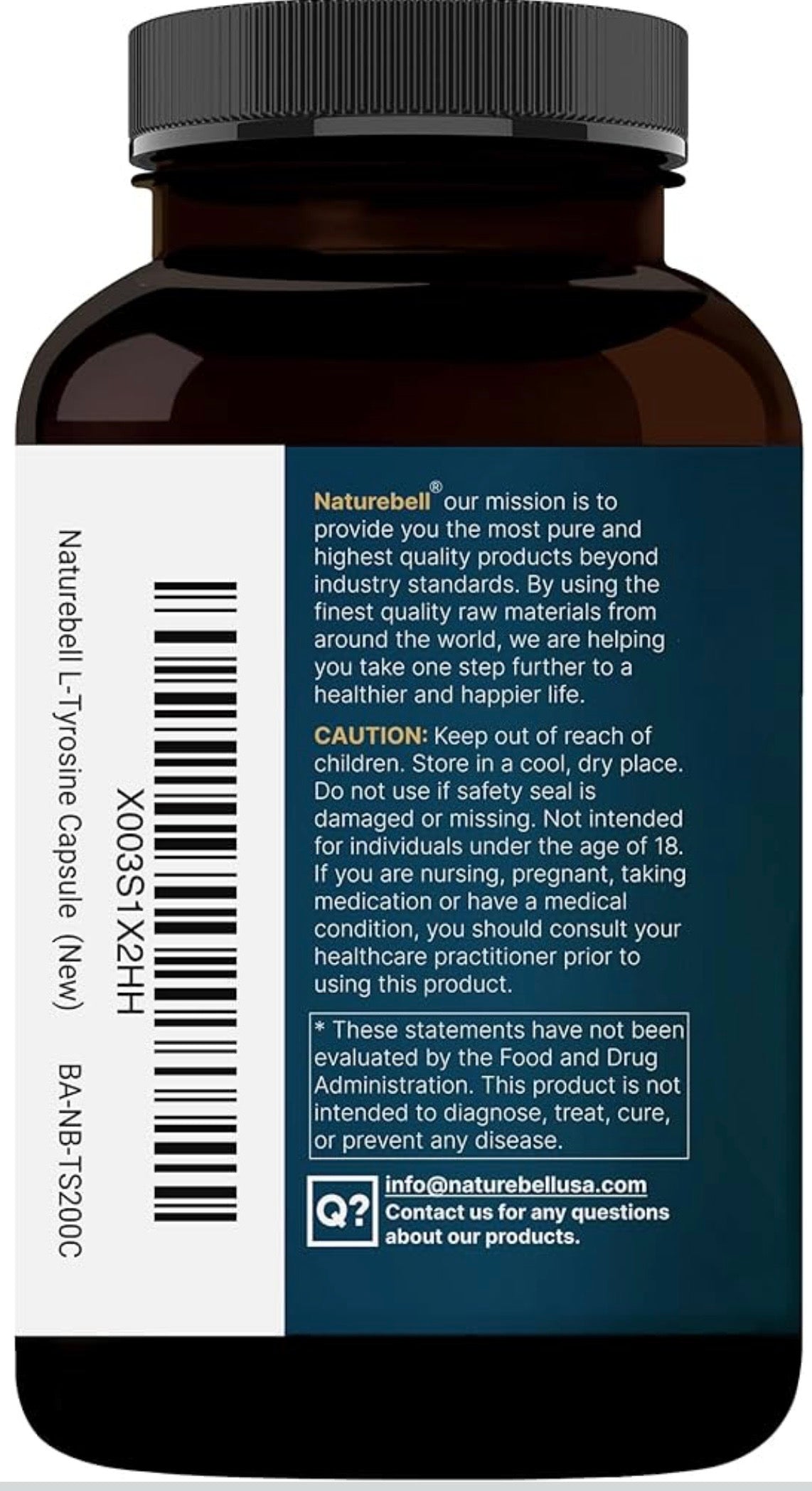 L Tyrosine Supplement, 1,500mg Per Serving, 240 Capsules | Essential Amino Acids – Brain Health Support for Memory, Cognitive Health, and Mental Alertness – Non-GMO