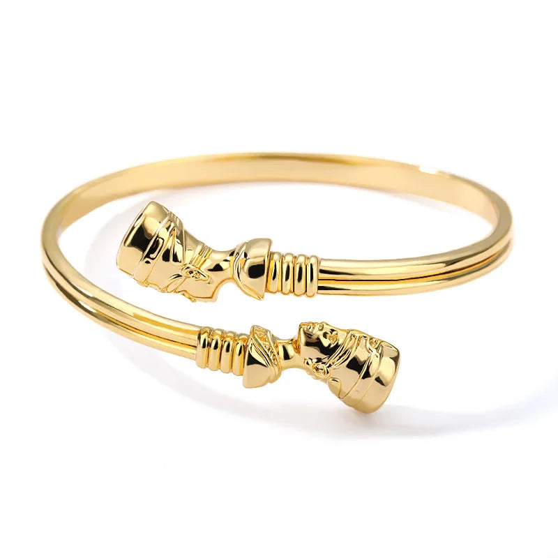 Stainless Steel Egyptian Cuff Bracelet for Women Eye Ankh Cross Queen EsotericBracelet Bangles Vintage