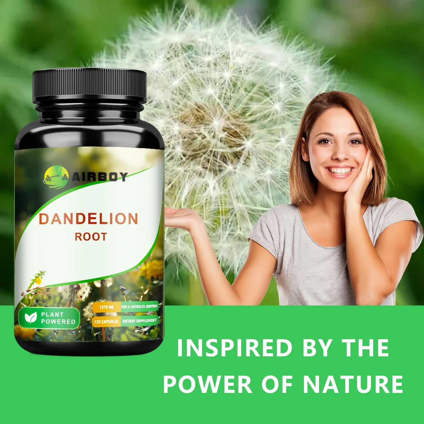 Dandelion Root Capsules - Diuretic, Promote Liver Detoxification and Cleansing, Enhance Immunity - 120 Capsules