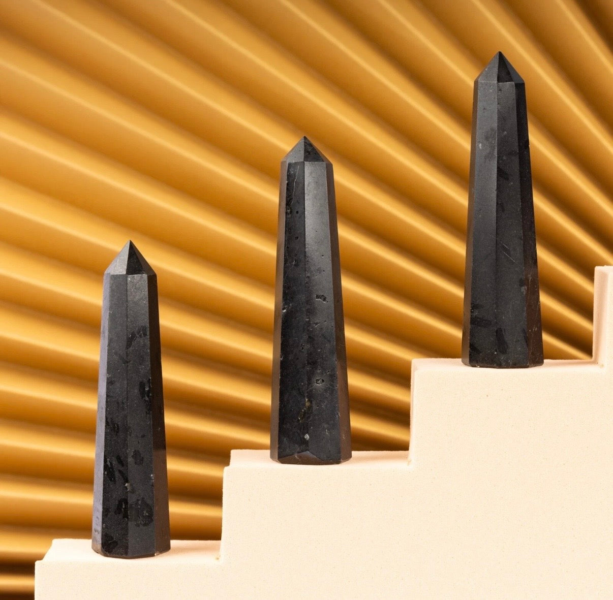 Black Tourmaline Crystal Tower Point Obelisk, Meditation, Healing Crystal