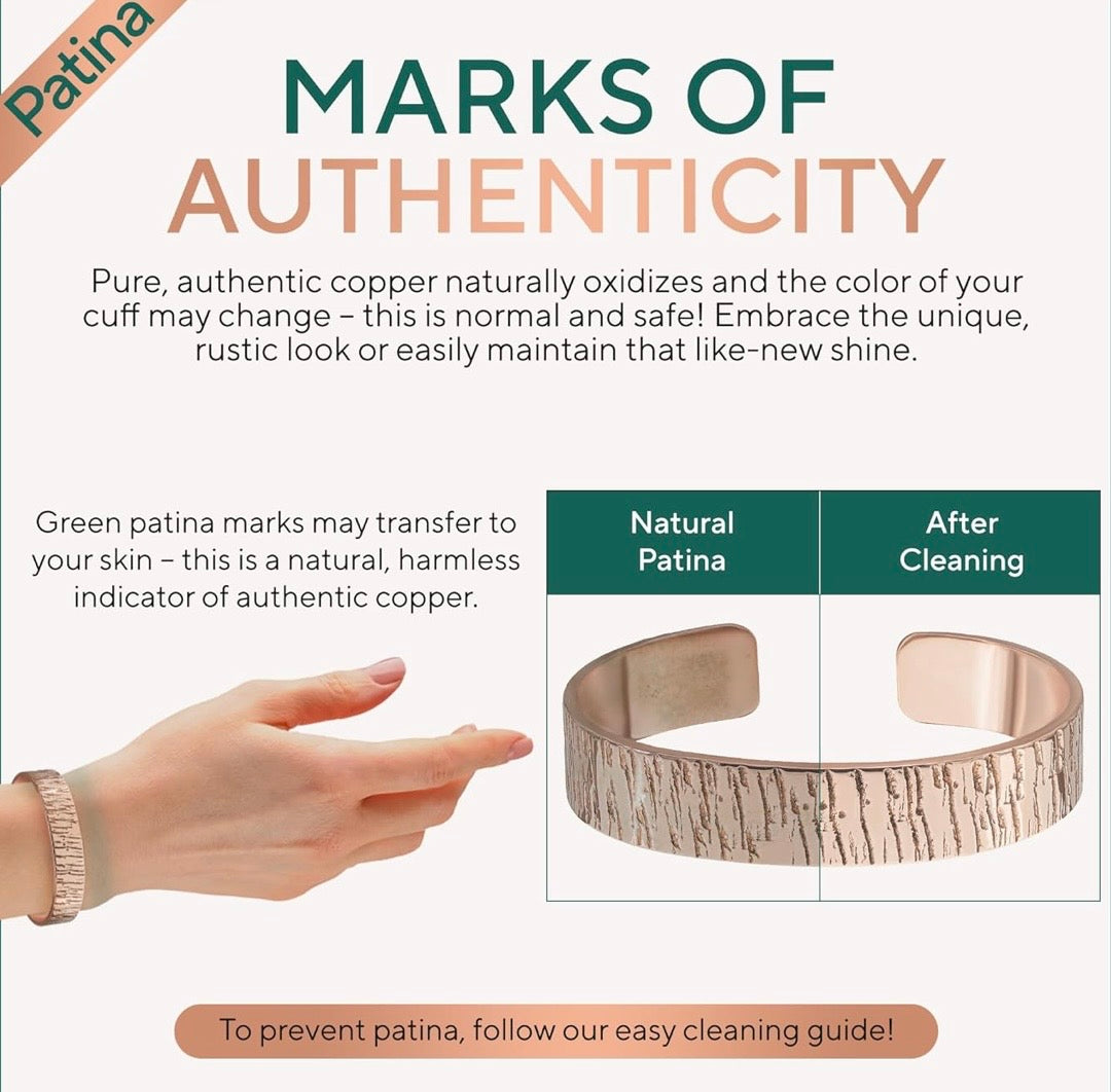 100 Percent Solid Copper Bracelet - Mens & Women’s Improves Circulation, EMF Protection, Energy Conductor, Negative Energy Shield