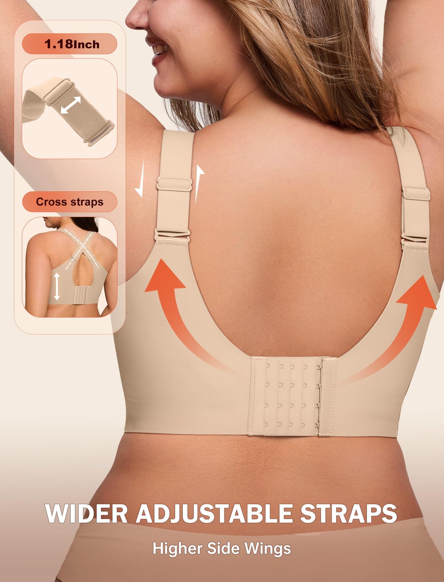 Non toxic Wireless Push Up Bra Full Coverage No Underwire Seamless Plus Size Available