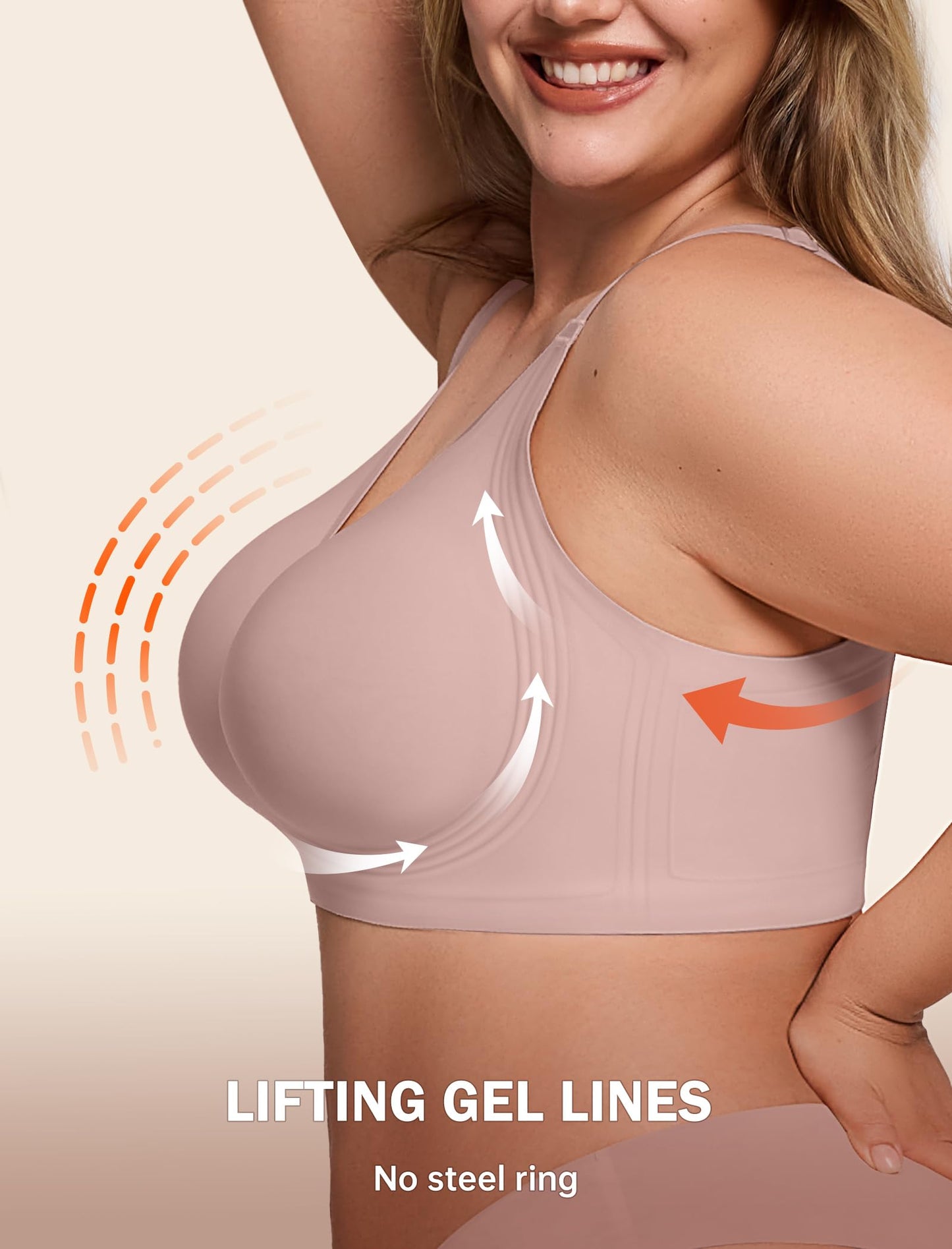 Non toxic Wireless Push Up Bra Full Coverage No Underwire Seamless Plus Size Available