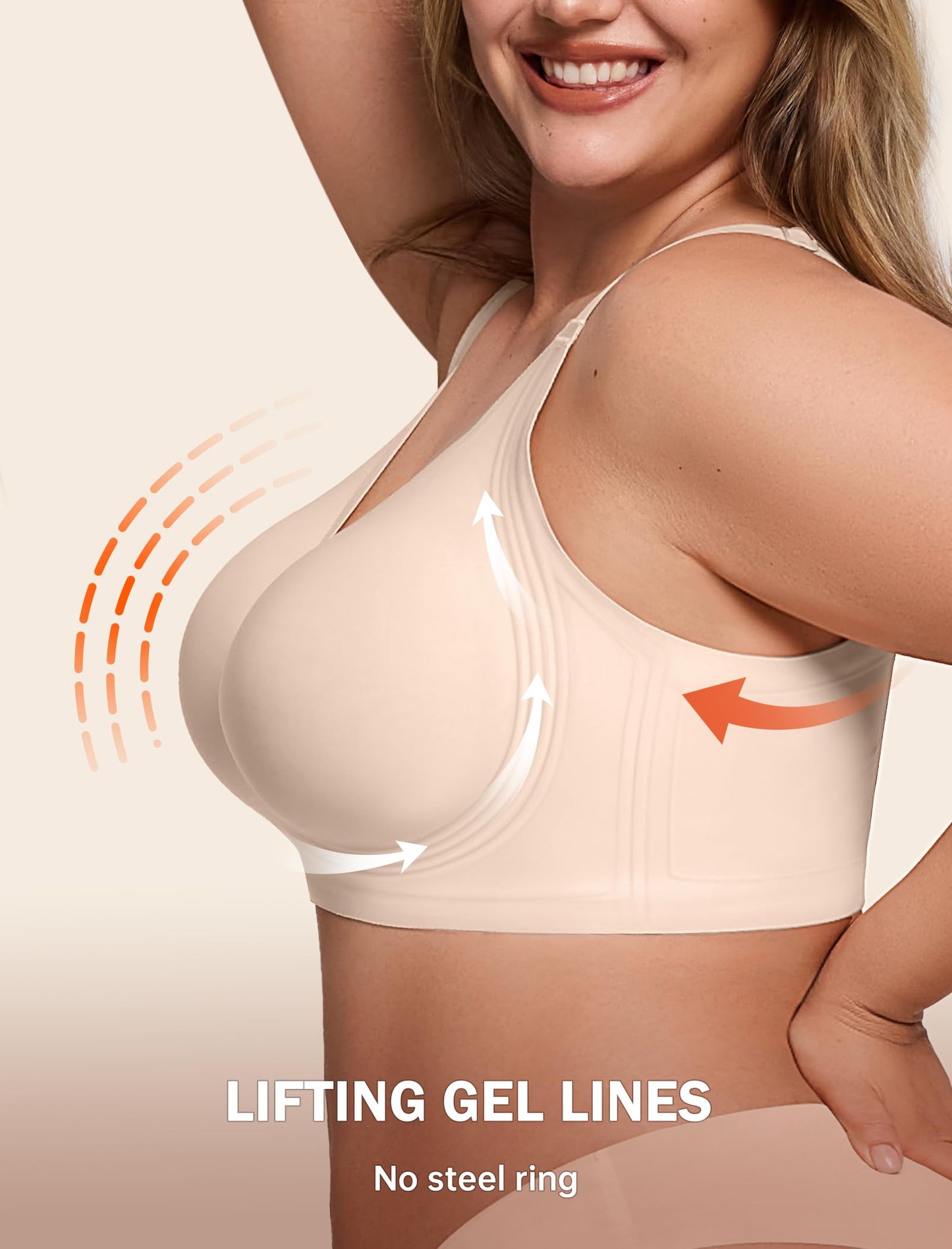 Non toxic Wireless Push Up Bra Full Coverage No Underwire Seamless Plus Size Available
