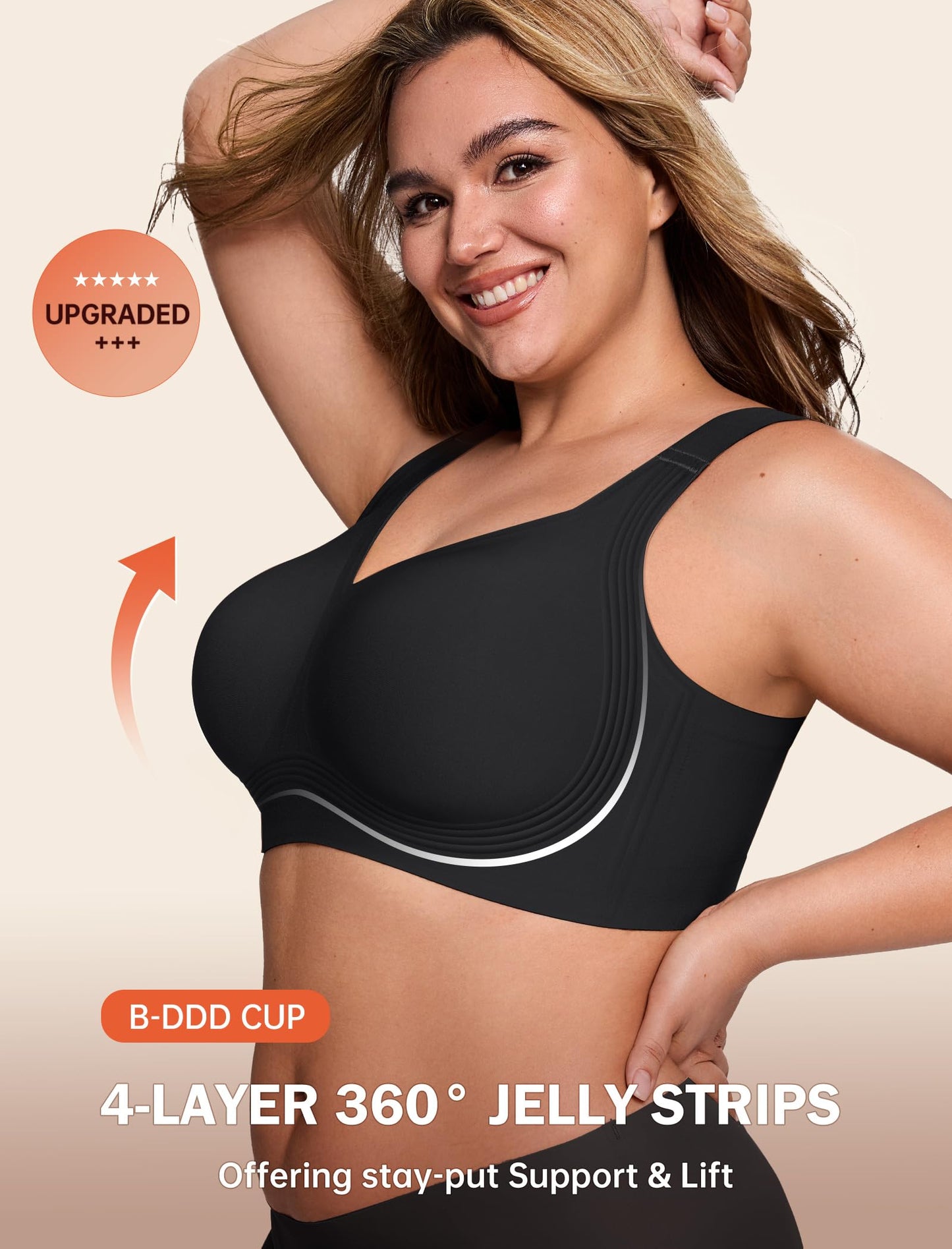 Non toxic Wireless Push Up Bra Full Coverage No Underwire Seamless Plus Size Available