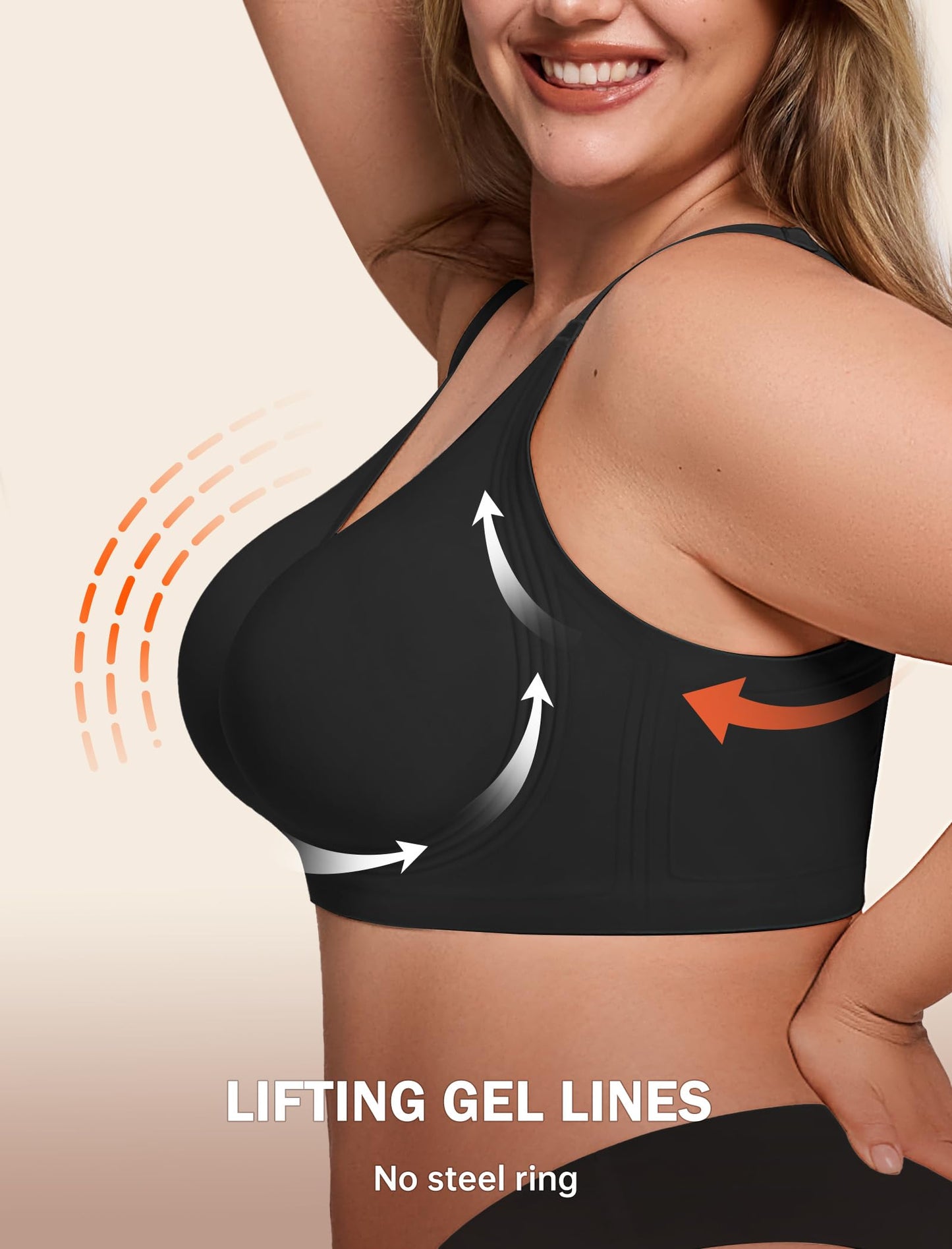 Non toxic Wireless Push Up Bra Full Coverage No Underwire Seamless Plus Size Available