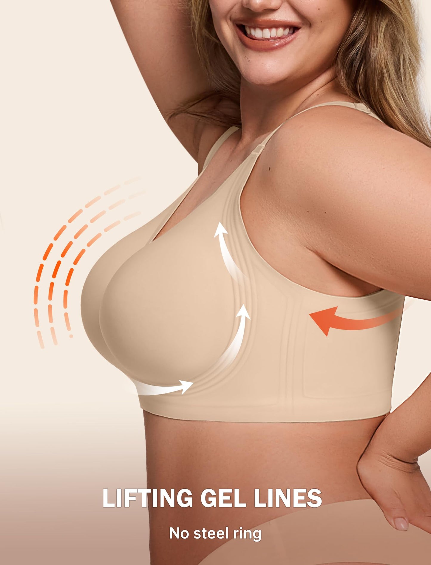 Non toxic Wireless Push Up Bra Full Coverage No Underwire Seamless Plus Size Available
