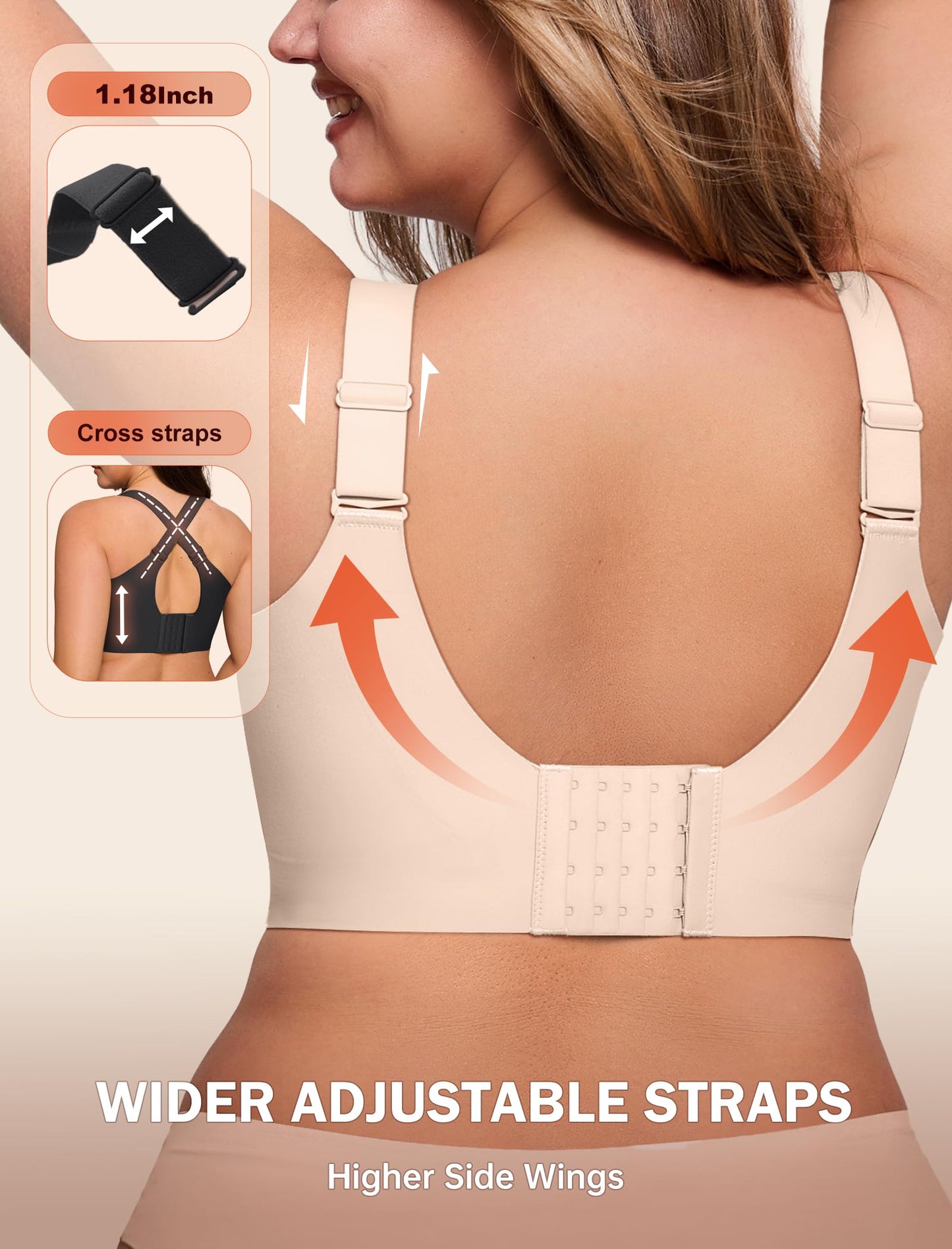Non toxic Wireless Push Up Bra Full Coverage No Underwire Seamless Plus Size Available