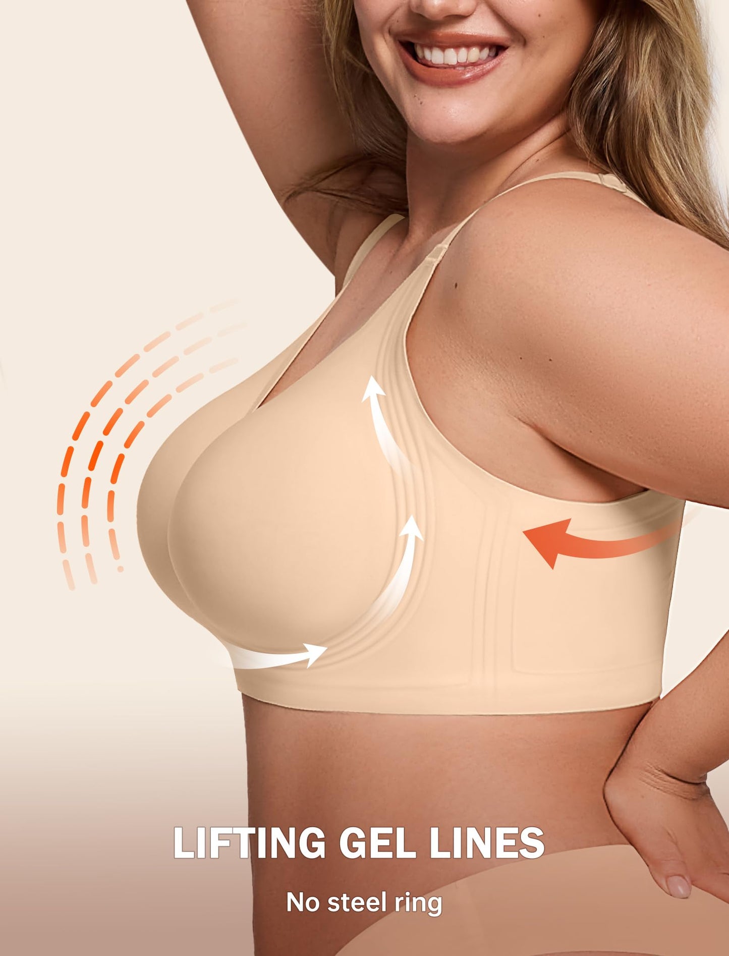 Non toxic Wireless Push Up Bra Full Coverage No Underwire Seamless Plus Size Available