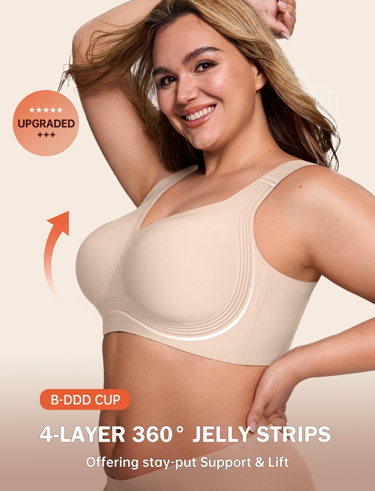 Non toxic Wireless Push Up Bra Full Coverage No Underwire Seamless Plus Size Available