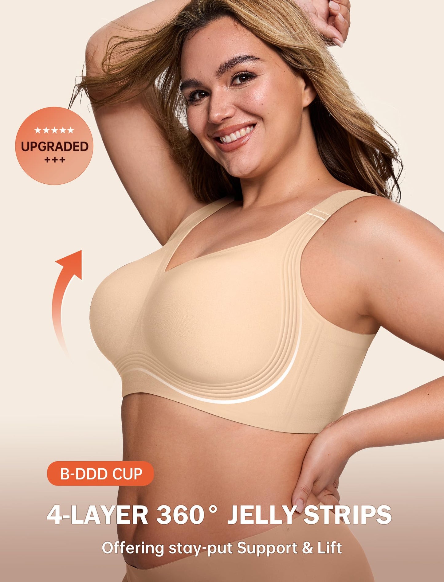 Non toxic Wireless Push Up Bra Full Coverage No Underwire Seamless Plus Size Available