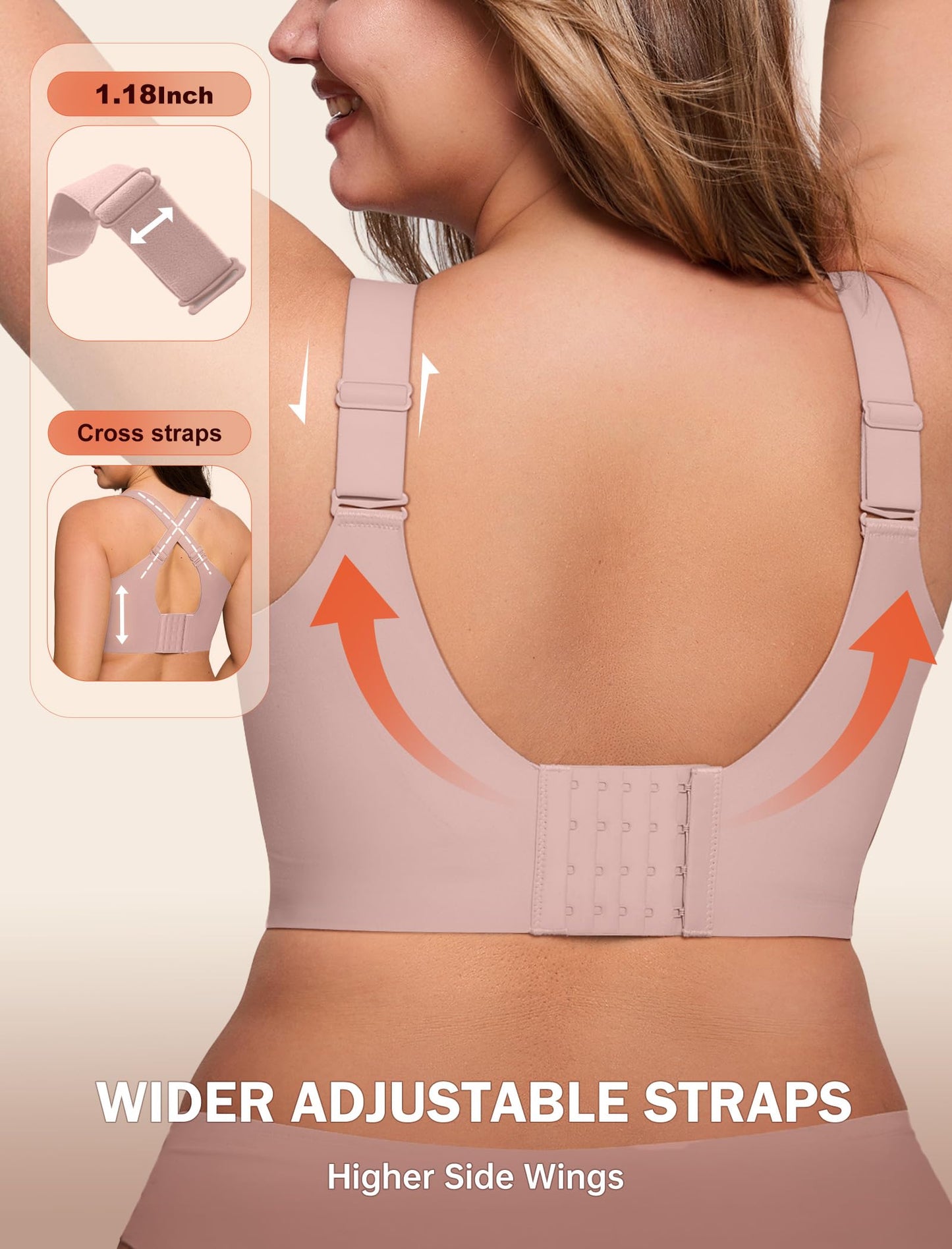 Non toxic Wireless Push Up Bra Full Coverage No Underwire Seamless Plus Size Available