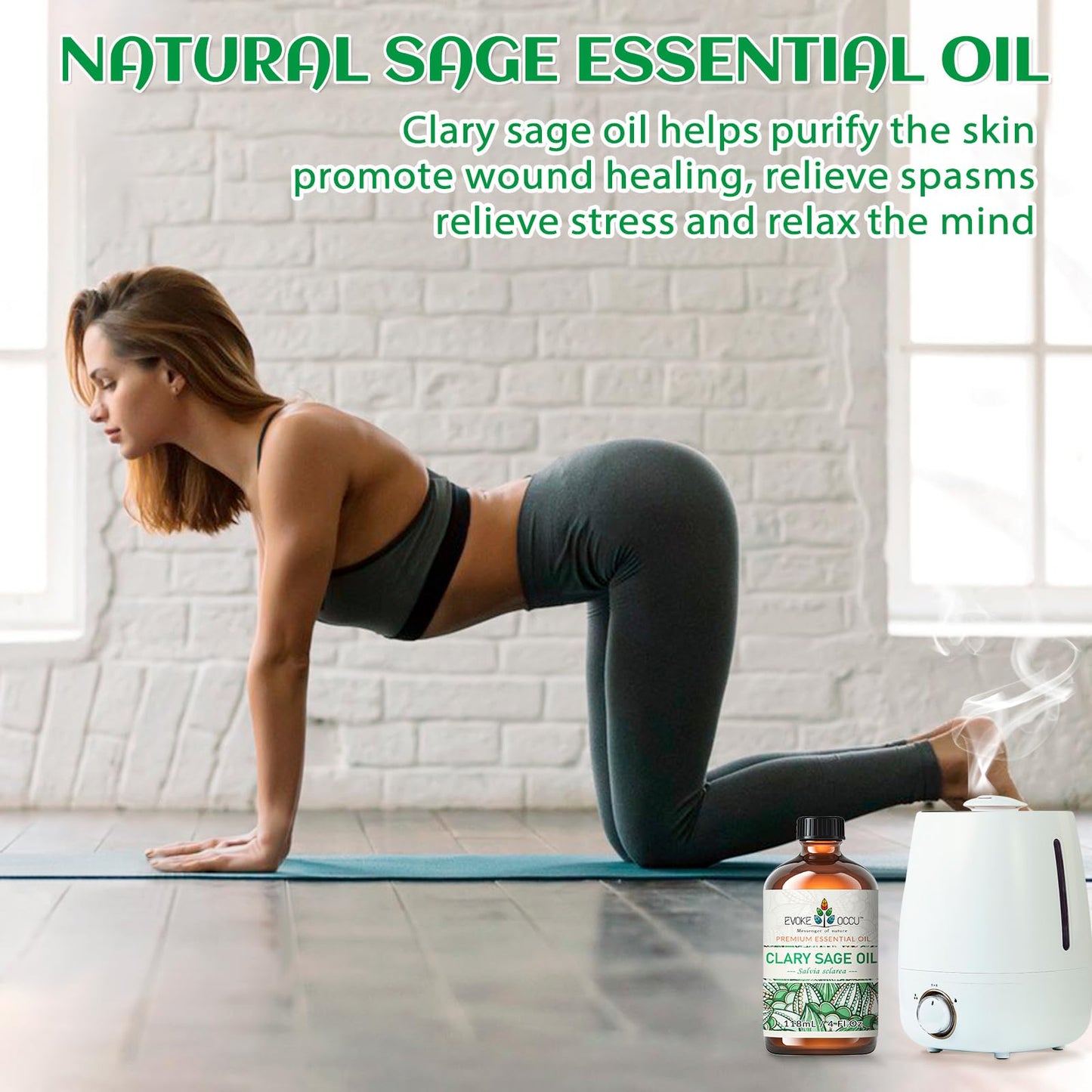 Clary Sage Essential Oil for Anxiety Relief, Plus Powerful Antioxidant that Contains Sclareol Which Suppresses Various Types of Cancer Cells, including Lung, Colon & Breast Cancers,