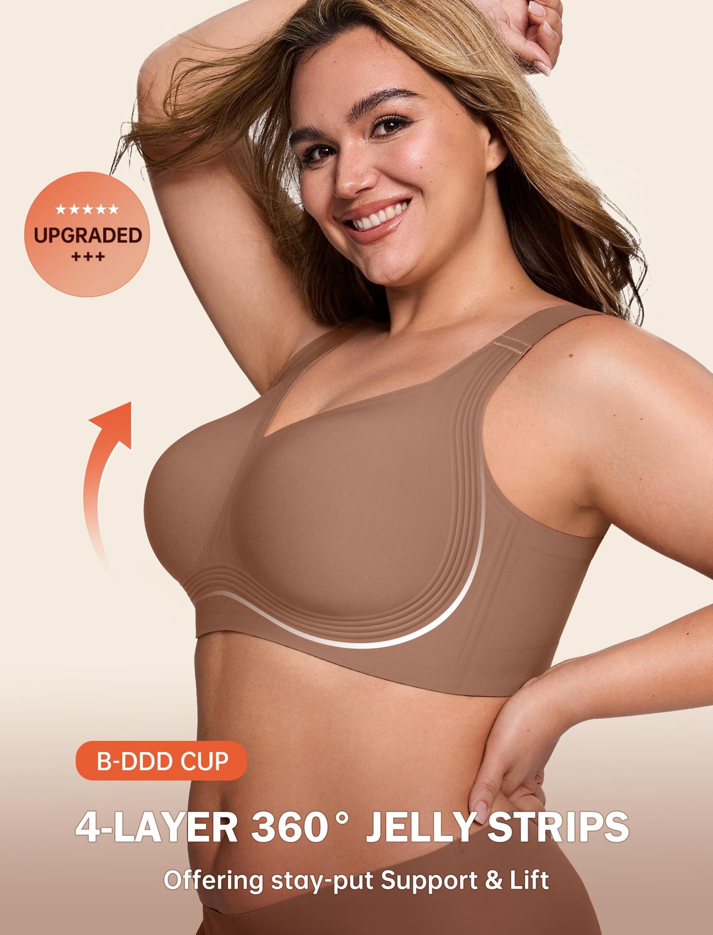 Non toxic Wireless Push Up Bra Full Coverage No Underwire Seamless Plus Size Available
