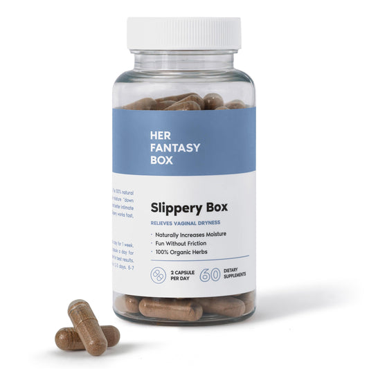 Her Fantasy Box | Slippery Box | Fast-Acting Slippery Elm Capsules for Feminine Wellness & Intimate Moisture Support – 60 Vegan Capsules