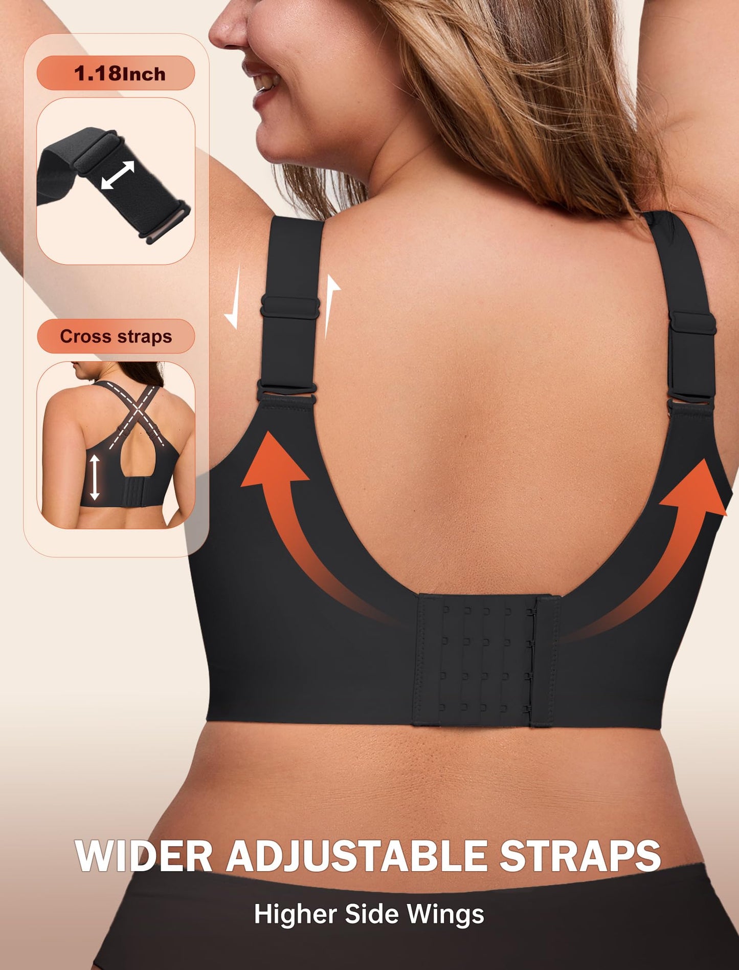 Non toxic Wireless Push Up Bra Full Coverage No Underwire Seamless Plus Size Available