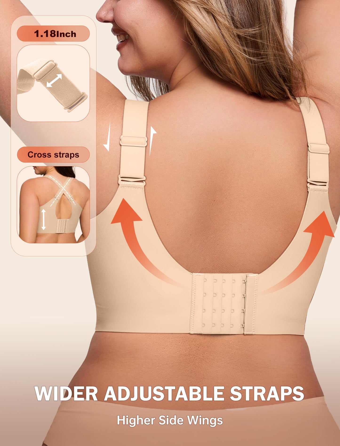 Non toxic Wireless Push Up Bra Full Coverage No Underwire Seamless Plus Size Available