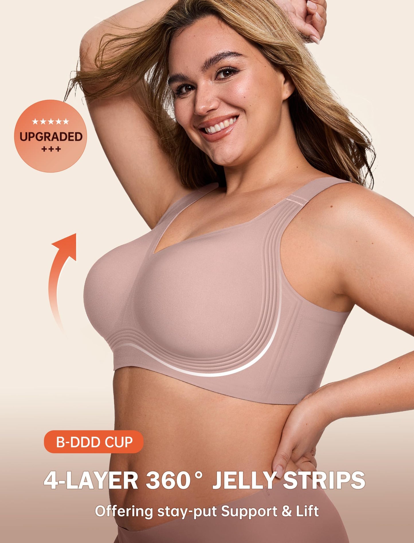 Non toxic Wireless Push Up Bra Full Coverage No Underwire Seamless Plus Size Available