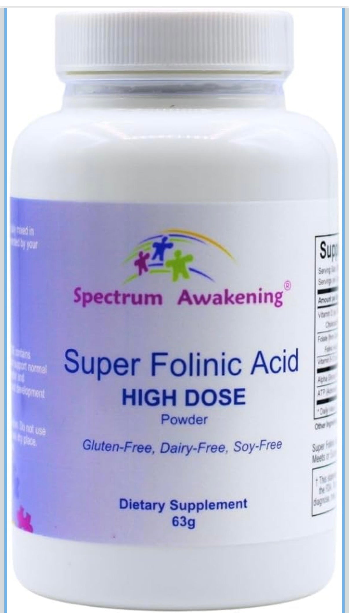 Super Folinic Acid - High Dose Powder, Supports Normal Speech and Language Development in Children. Known to Improve Speech Delay and Cognitive Function with Autistic Children.