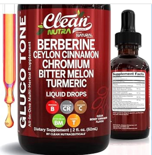 Glucose Support - Berberine, Ceylon Cinnamon, Chromium, Bitter Melon & Tumeric