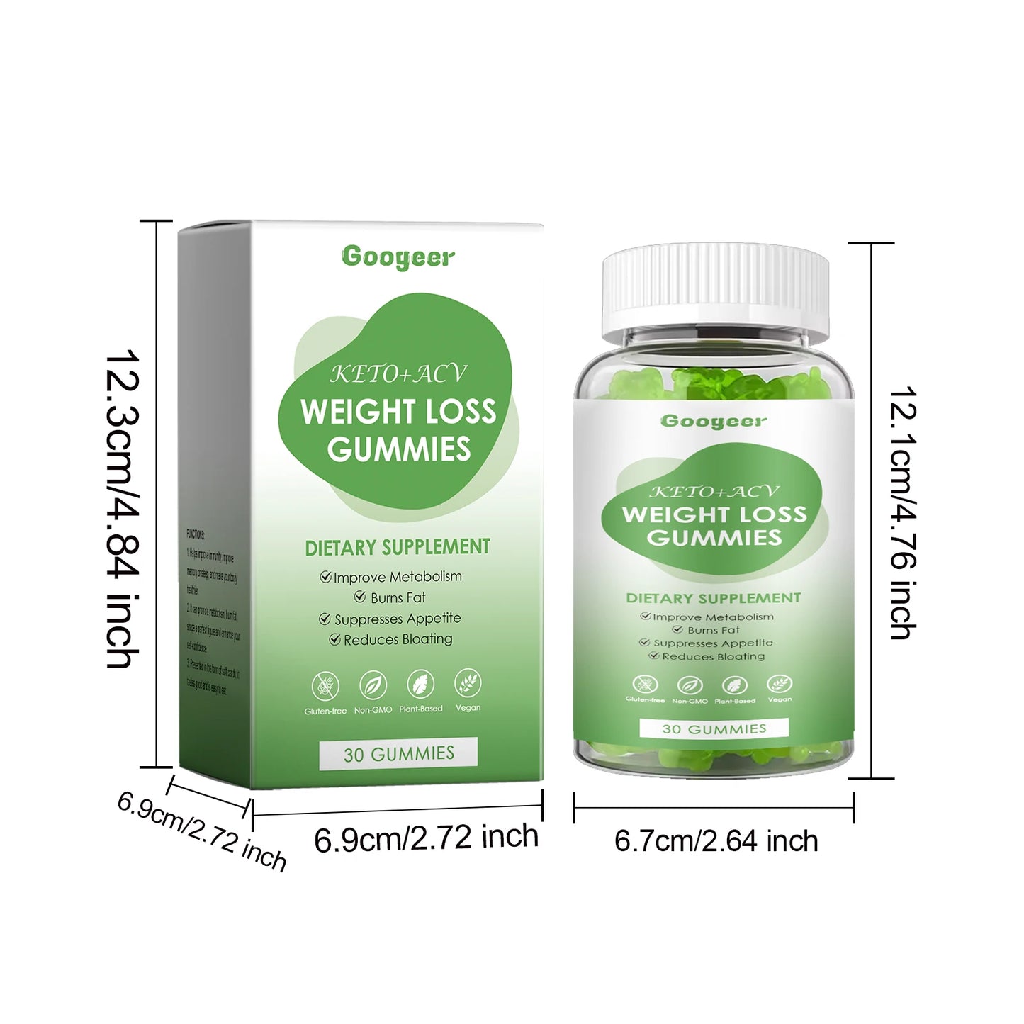 Slimming Body Gummies Fat Burner Energy Support Dietary Supplement Fruit Flavor Anti Cellulite Weight Loss Gummies