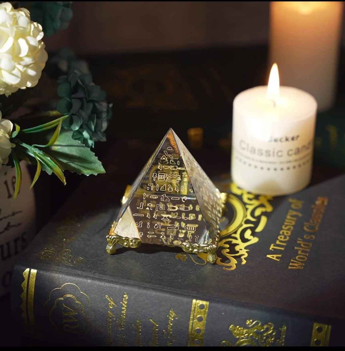 Orgonite Crystal Pyramid 60MM, Positive Energy, EMF Protection 