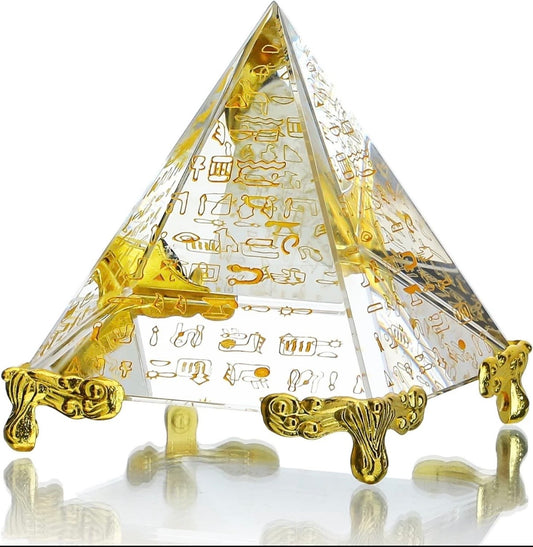 Orgonite Crystal Pyramid 60MM, Positive Energy, EMF Protection 
