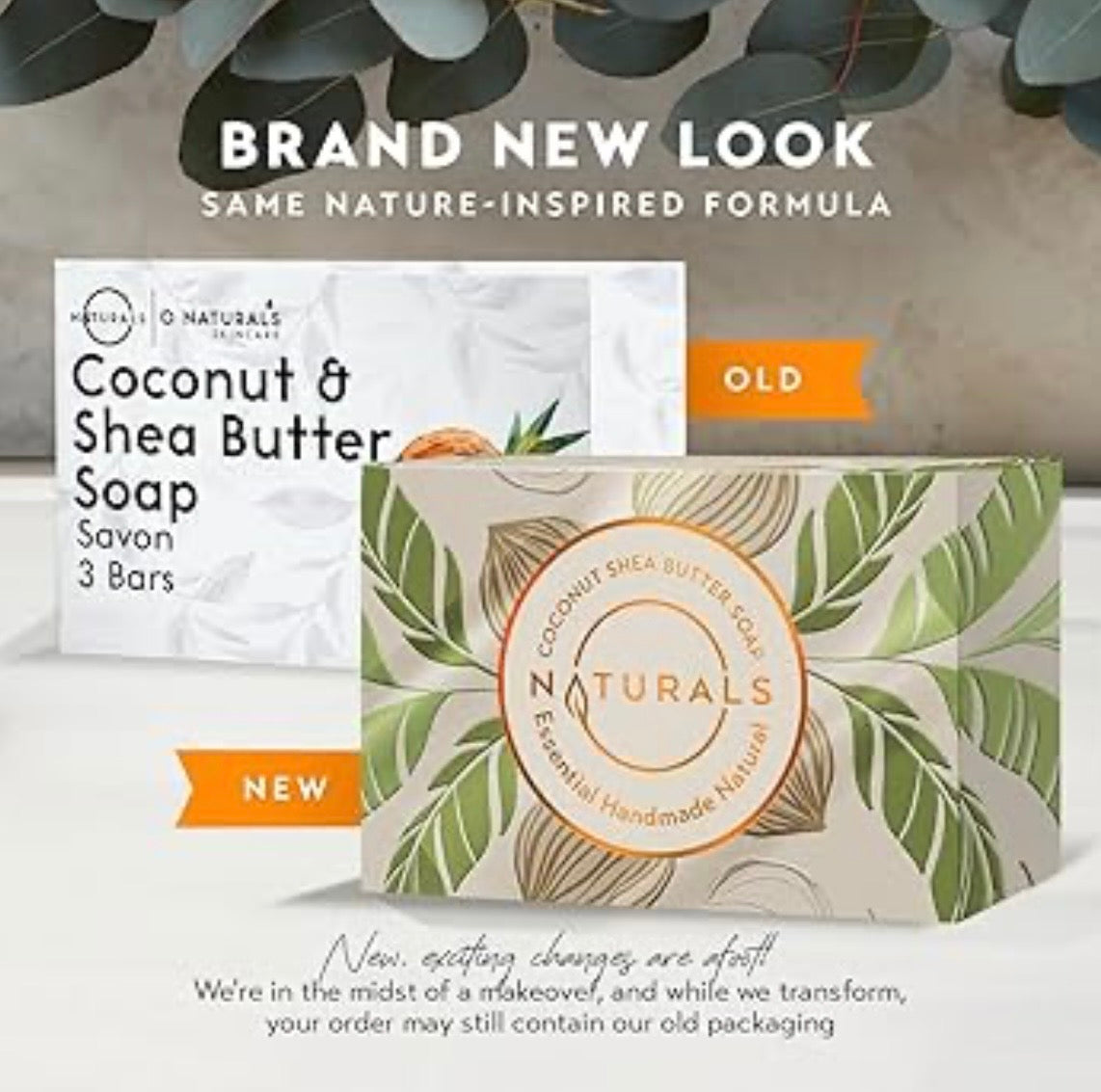 Organic Coconut Shea Butter Bar Soap - 3 Pack - Vegan Non Toxic
