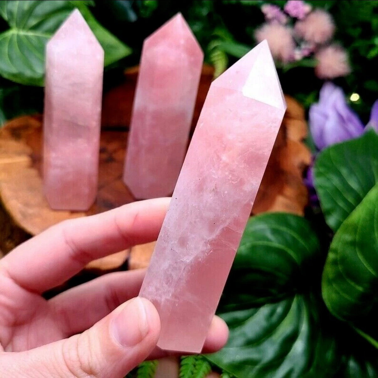 Rose Quartz Tower Point Healing Crystal Obelisk Gemstone