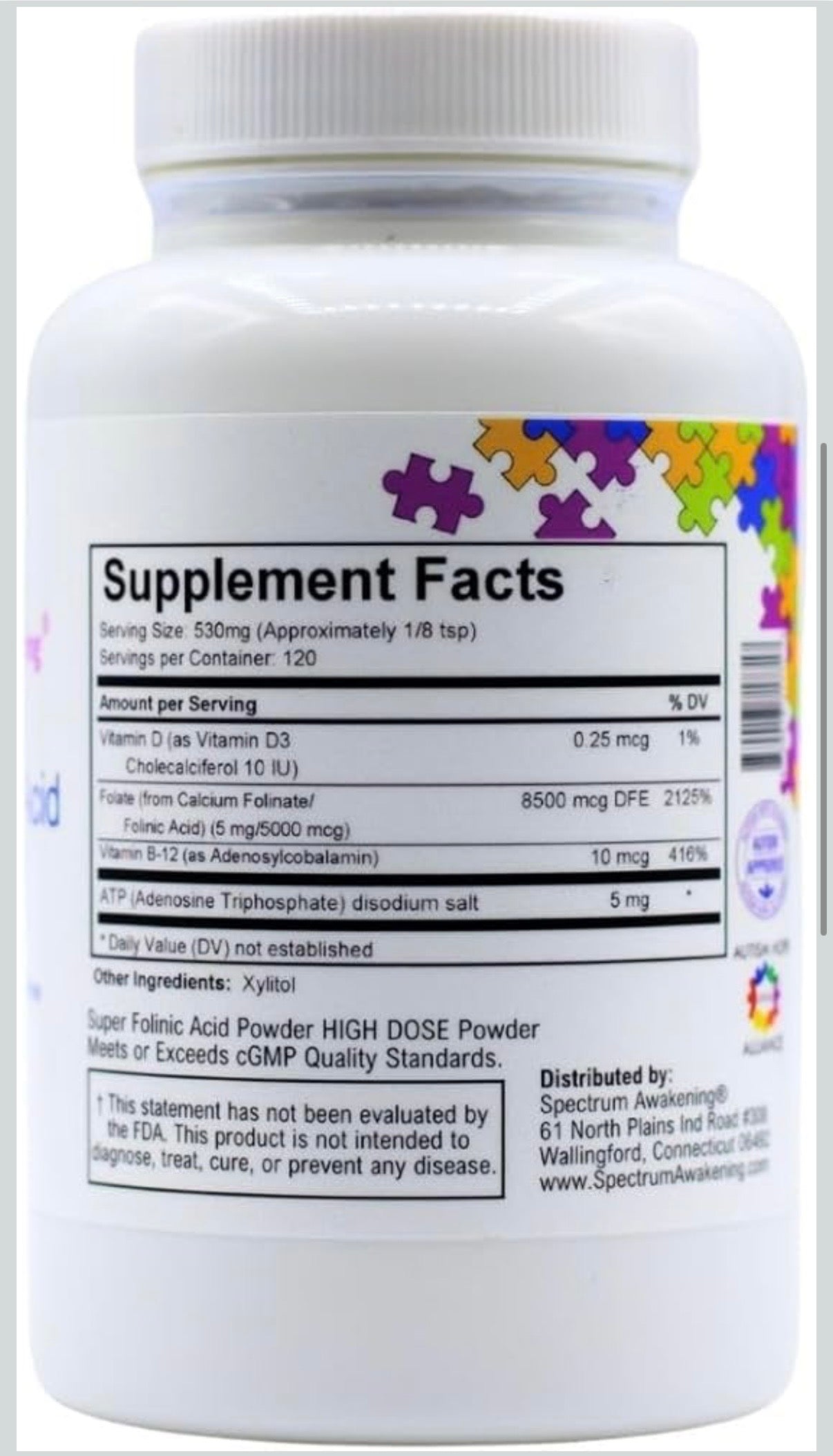 Super Folinic Acid - High Dose Powder, Supports Normal Speech and Language Development in Children. Known to Improve Speech Delay and Cognitive Function with Autistic Children.