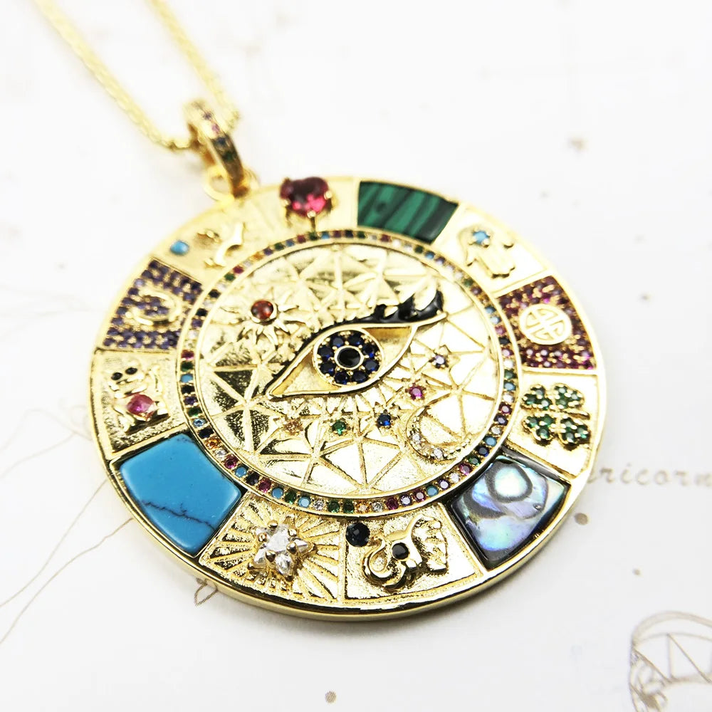 Amulet Magical Wheel Of Fortune Necklace For Women and Men