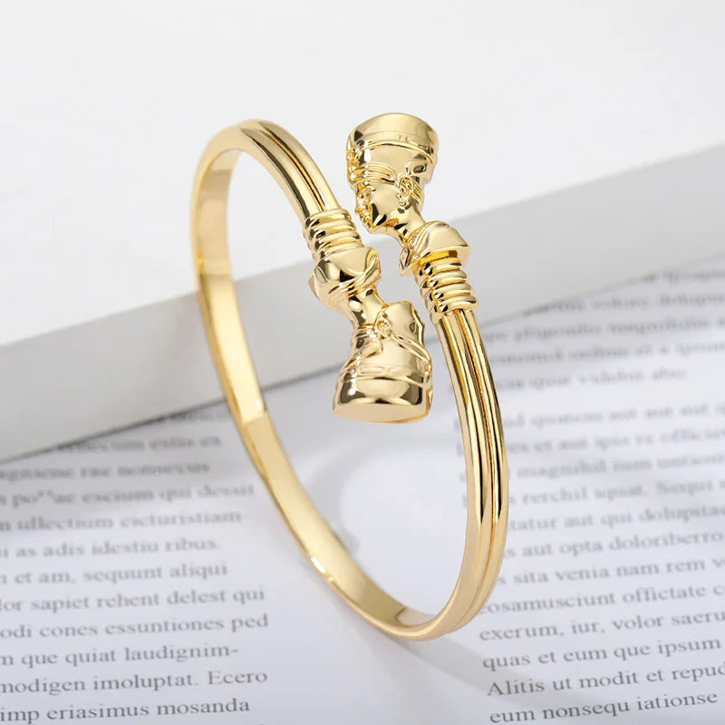 Stainless Steel Egyptian Cuff Bracelet for Women  Eye Ankh Cross Queen EsotericBracelet Bangles Vintage