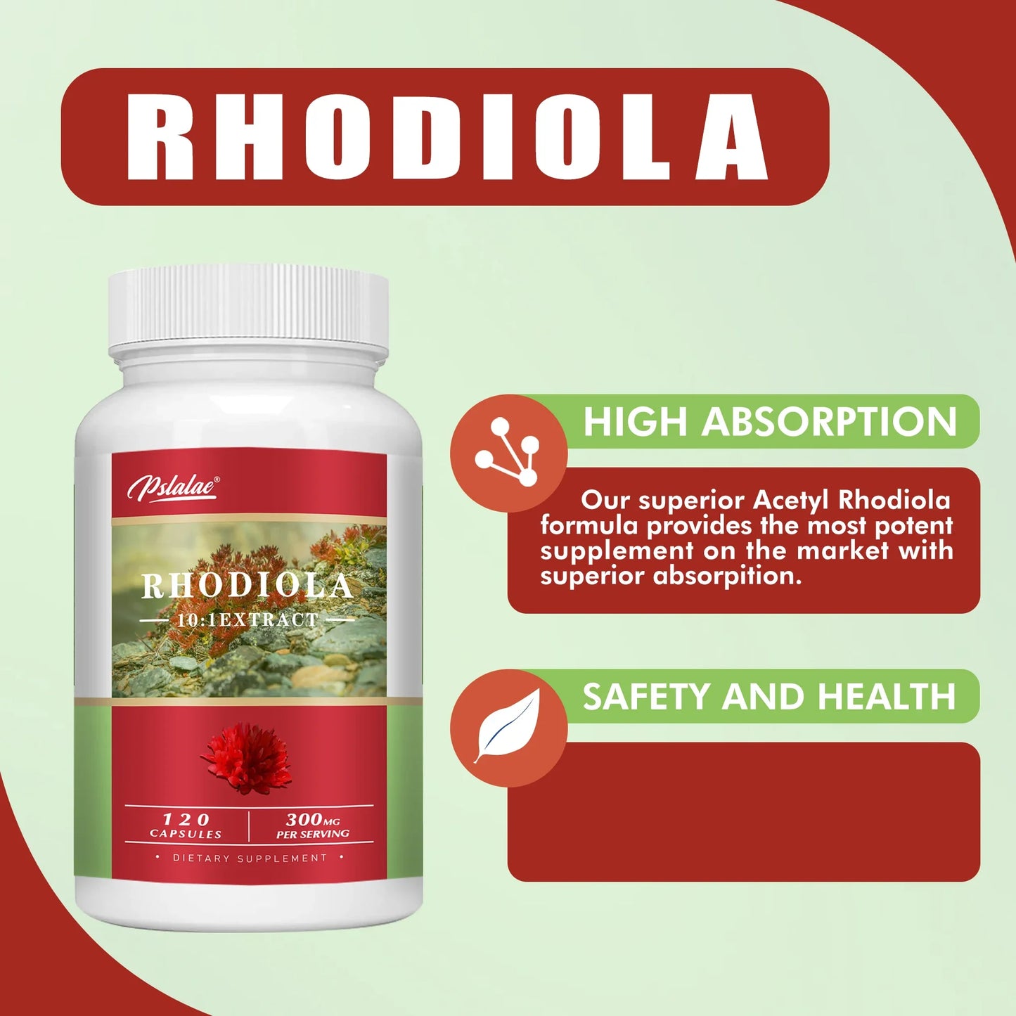 Rhodiola Capsules - Super Adaptogen Helps Relieve Stress, and Healthy Brain & Mood Regulation - 120 Capsules