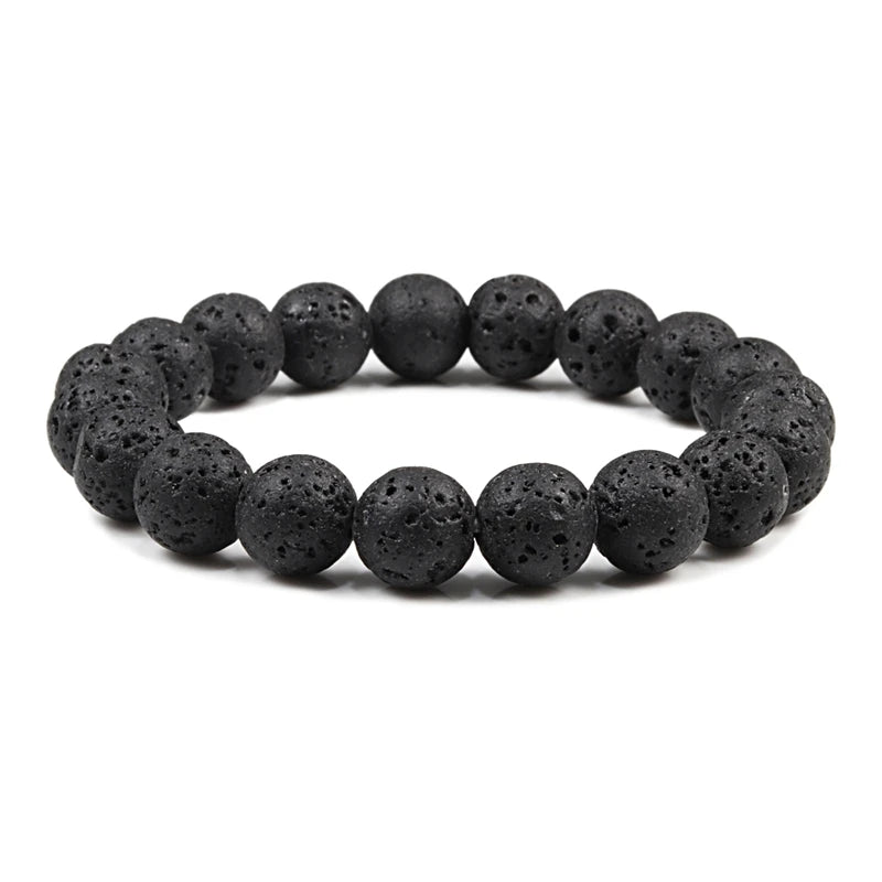 Natural Stone Beads Bracelets Volcanic Lava Tiger Eye Beads Yoga Esoteric Jewelry.