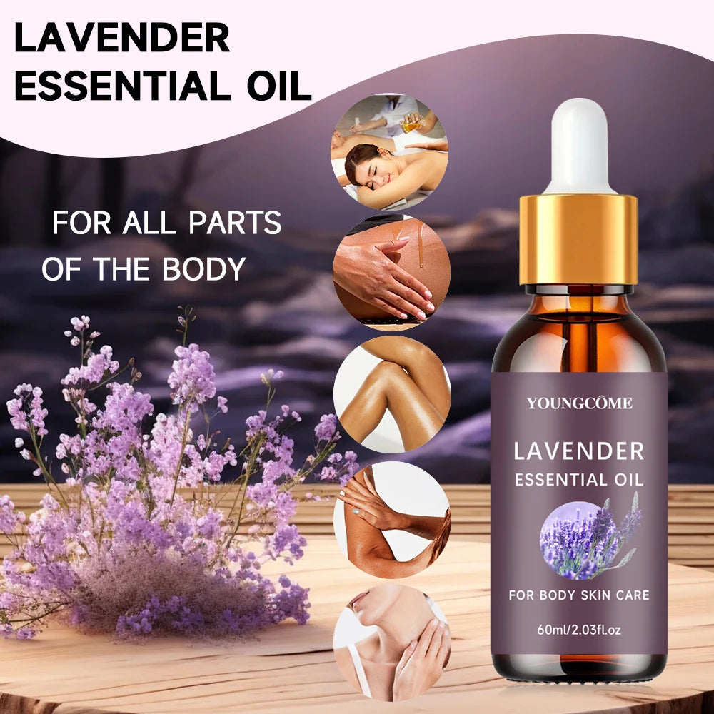 Organic Lavender Essential Oil 100% Pure Aromatherapy for Sleep & Stress Relief, Skin
