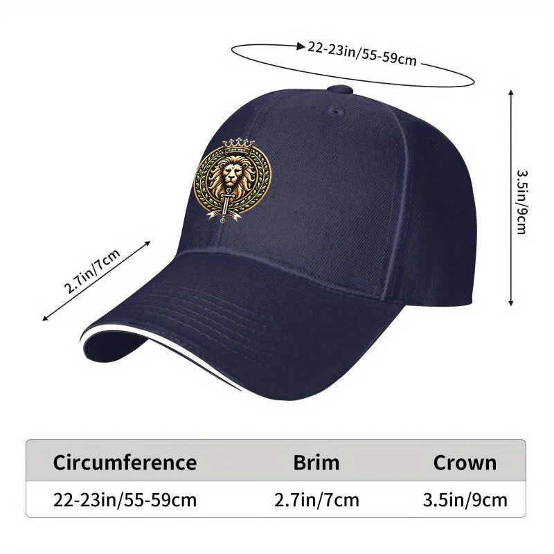 Lyran Esoteric Casual Cap, Navy Blue Gold Badge