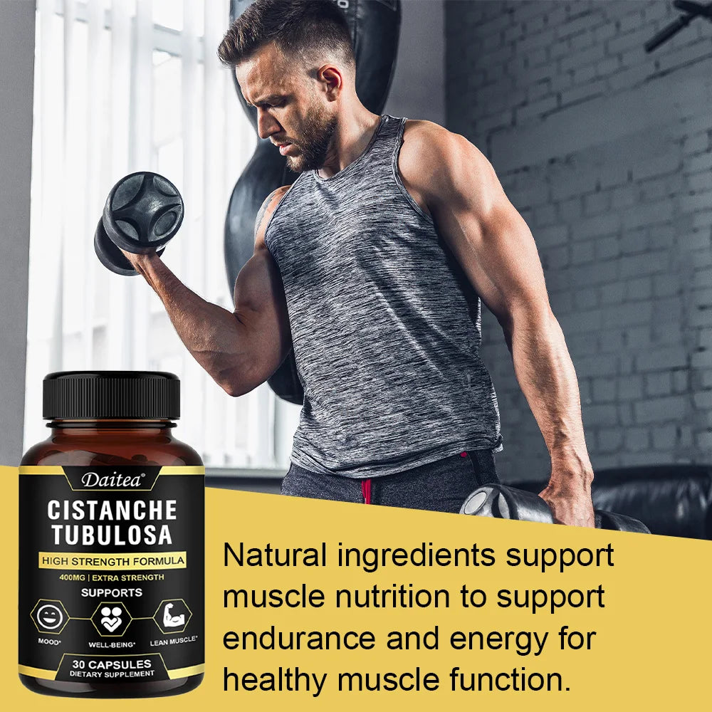 Cistanche Tubulosa 400 Mg Capsules, Support Healthy Muscle, Immunity, testosterone and Memory , Non-GMO