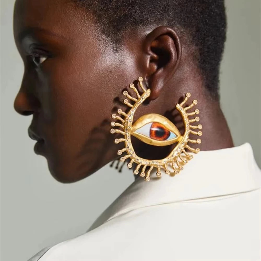 Vintage Resin Big Eyes Dangle Earrings For Women  Evil Eye Fashion Earrings