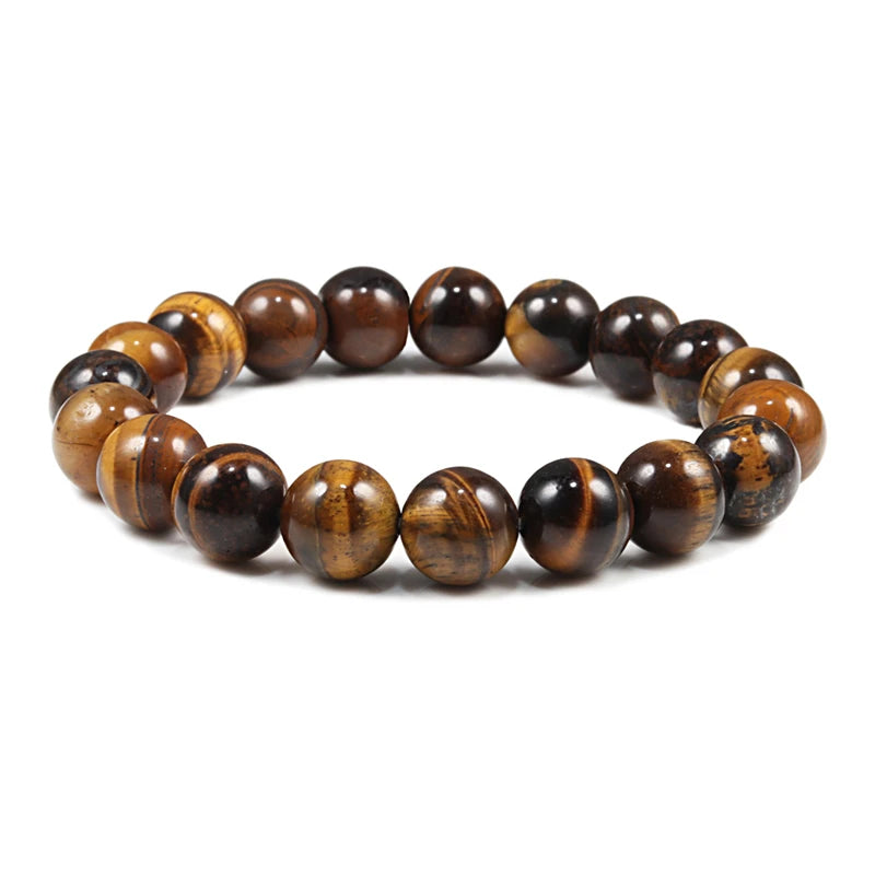 Natural Stone Beads Bracelets Volcanic Lava Tiger Eye Beads Yoga Esoteric Jewelry.