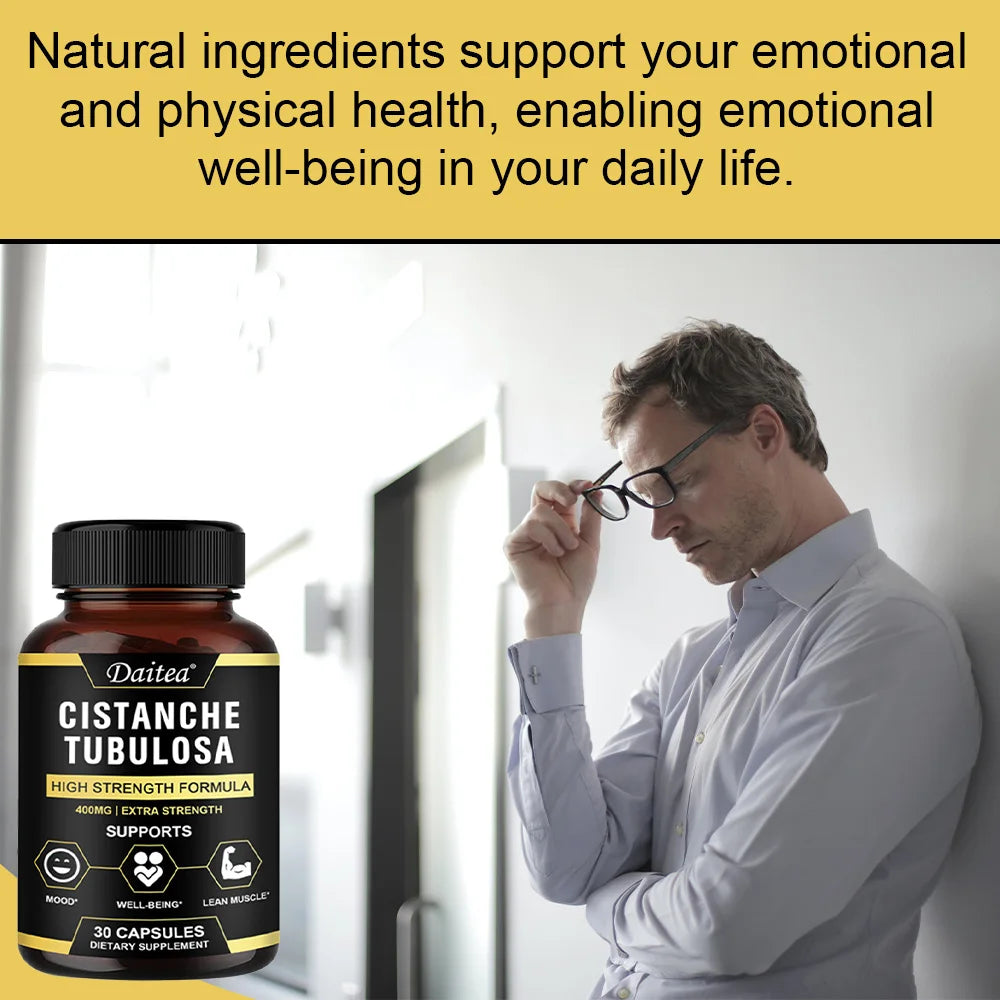 Cistanche Tubulosa 400 Mg Capsules, Support Healthy Muscle, Immunity, testosterone and Memory , Non-GMO
