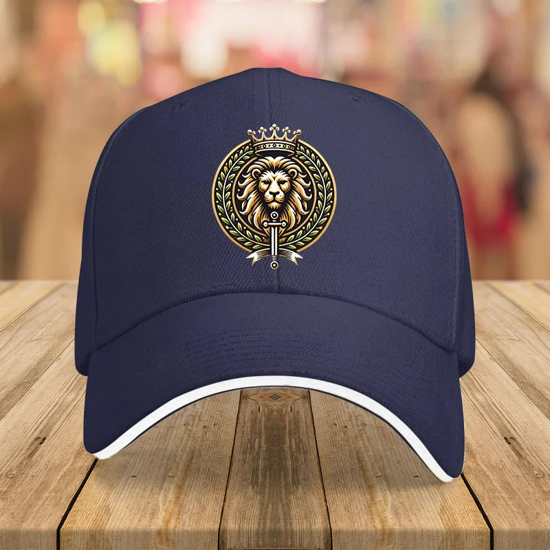 Lyran Esoteric Casual Cap, Navy Blue Gold Badge
