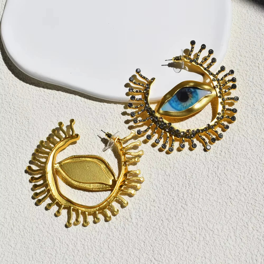 Vintage Resin Big Eyes Dangle Earrings For Women  Evil Eye Fashion Earrings