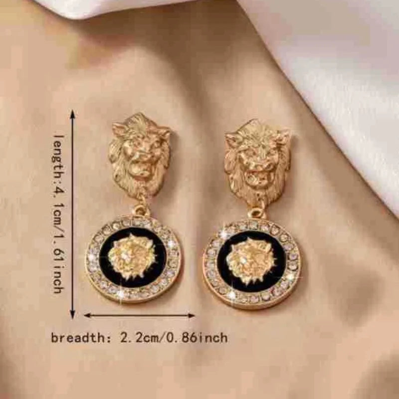 Lion Head Statement Vintage Earrings For Women