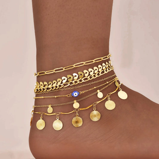 Evil Eye Anklet For Women Esoteric Accessories Gold Color Chain Anklet Jewelry