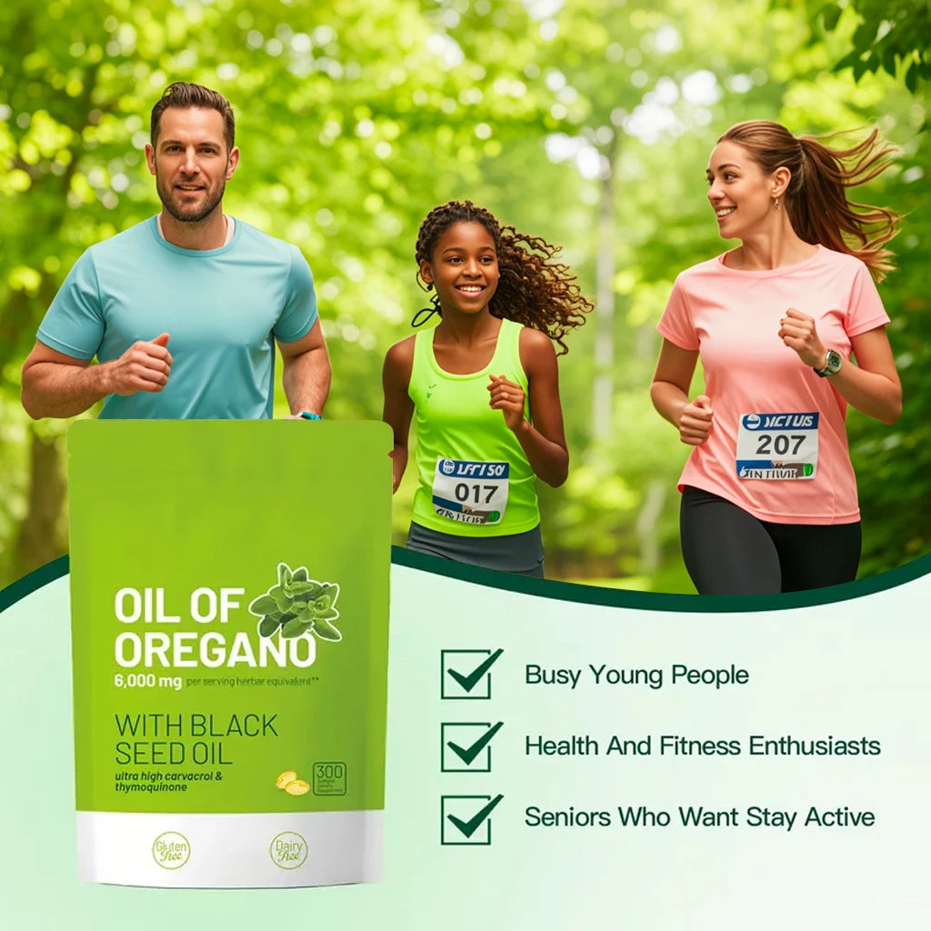 300 Capsules Oil Of Oregano with Black Seed Oil Natural Antioxidants - antimicrobial, antiviral Supports healthy Immune System.
