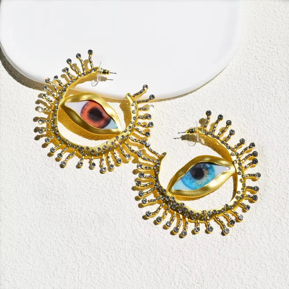 Vintage Resin Big Eyes Dangle Earrings For Women  Evil Eye Fashion Earrings