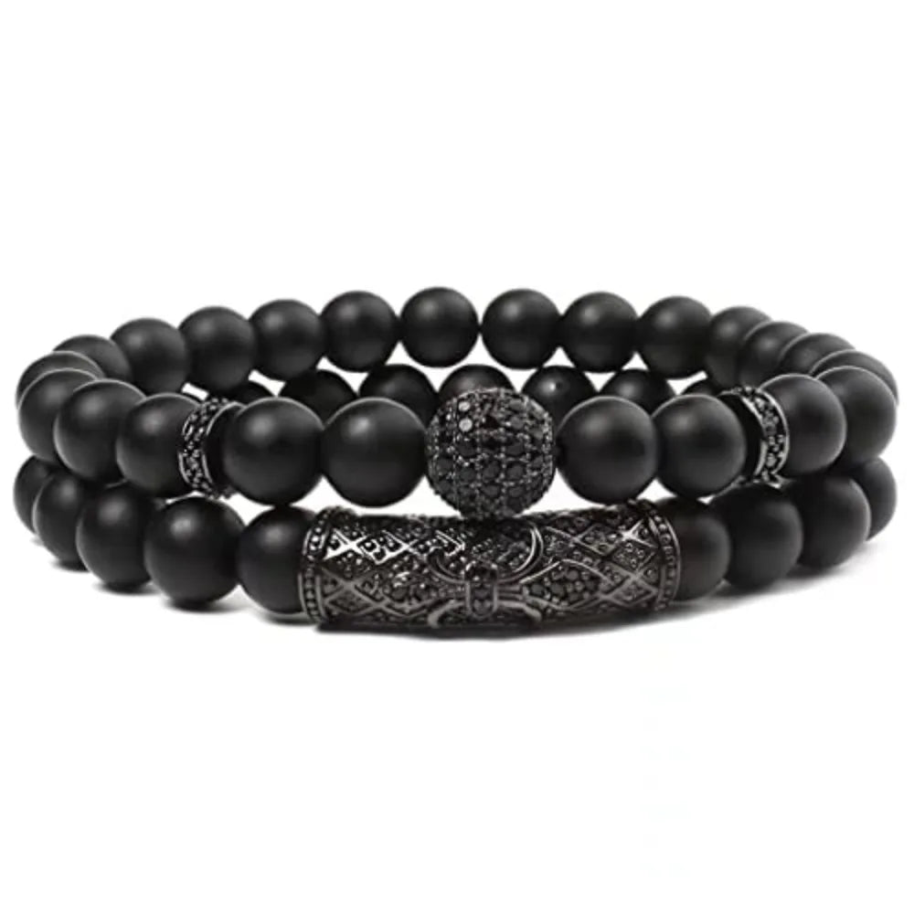 Blak Obsidian Bracelet, Handmade Beaded 8MM Crystal Beads,Adjustable Stretch Bracelet,Chakra Bracelet,Protection Bracelet,Bring