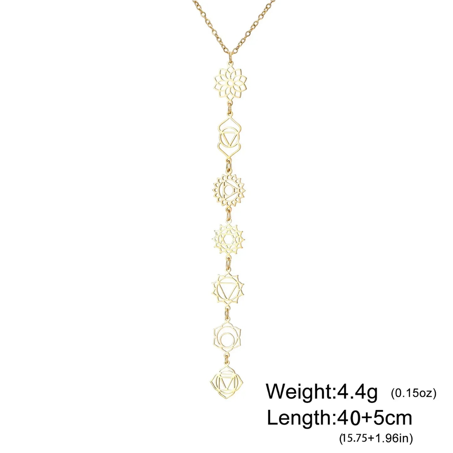Hypoallergenic Stainless Steel Esoteric7 Chakra Pendants Necklace for Women