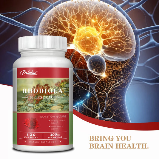 Rhodiola Capsules - Super Adaptogen Helps Relieve Stress, and Healthy Brain & Mood Regulation - 120 Capsules